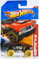 Hot Wheels Mattel DieCast Car 2011 Olds 442 W30 Thrill Racers Desert #185